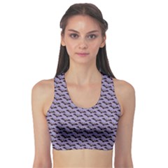 Bat Halloween Lilac Paper Pattern Sports Bra by Celenk