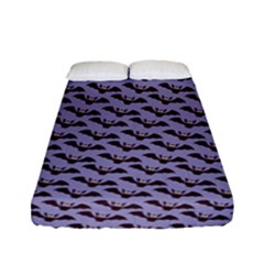 Bat Halloween Lilac Paper Pattern Fitted Sheet (full/ Double Size) by Celenk