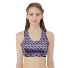 Bat Halloween Lilac Paper Pattern Sports Bra With Border by Celenk