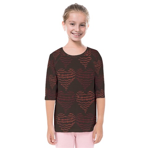 Heart Seamless Background Figure Kids  Quarter Sleeve Raglan Tee by Celenk