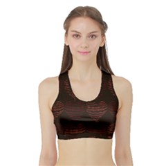 Heart Seamless Background Figure Sports Bra With Border by Celenk