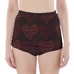 Heart Seamless Background Figure High-waisted Bikini Bottoms by Celenk