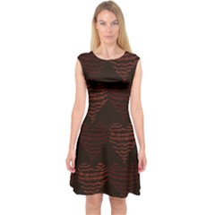 Heart Seamless Background Figure Capsleeve Midi Dress by Celenk