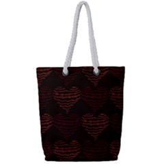 Heart Seamless Background Figure Full Print Rope Handle Tote (small)