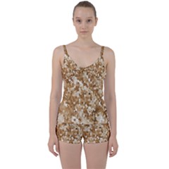 Texture Background Backdrop Brown Tie Front Two Piece Tankini by Celenk