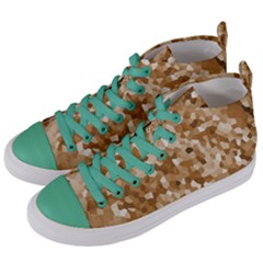 Texture Background Backdrop Brown Women s Mid-top Canvas Sneakers