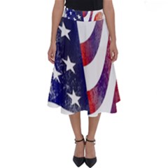 Usa Flag America American Perfect Length Midi Skirt