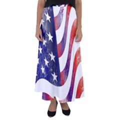 Usa Flag America American Flared Maxi Skirt