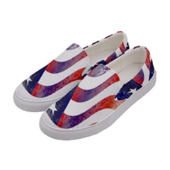 Usa Flag America American Women s Canvas Slip Ons