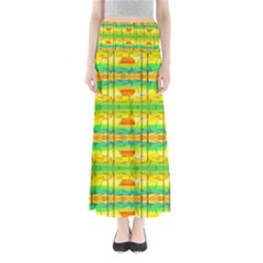 Birds Beach Sun Abstract Pattern Full Length Maxi Skirt by Celenk