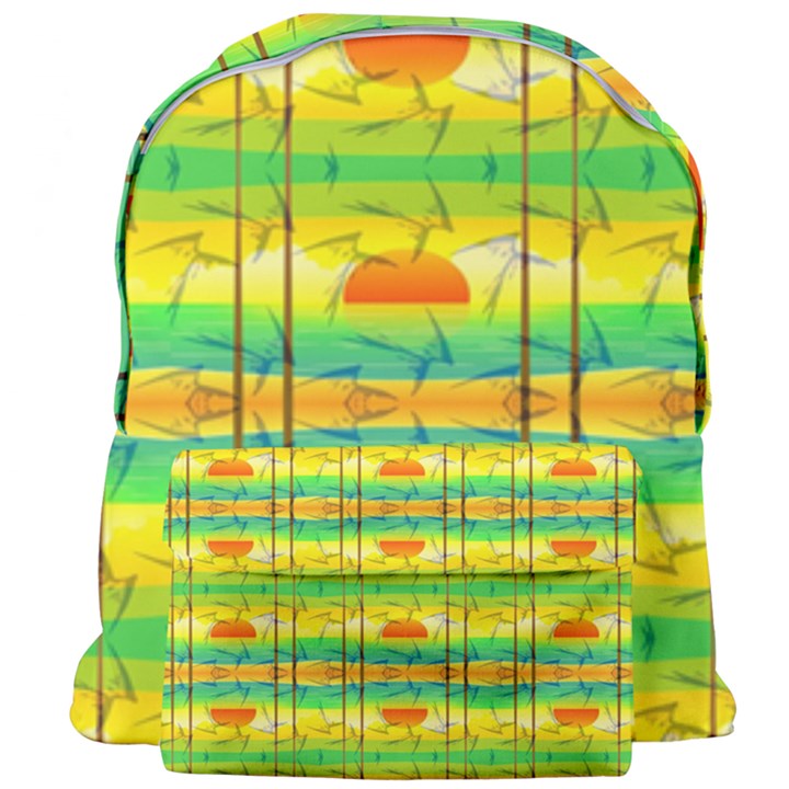 Birds Beach Sun Abstract Pattern Giant Full Print Backpack