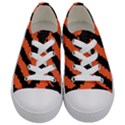 Black Orange Pattern Kids  Low Top Canvas Sneakers View1