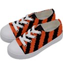 Black Orange Pattern Kids  Low Top Canvas Sneakers View2