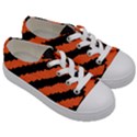 Black Orange Pattern Kids  Low Top Canvas Sneakers View3