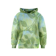 Green Leaves Background Scrapbook Kids  Pullover Hoodie by Celenk