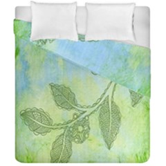 Green Leaves Background Scrapbook Duvet Cover Double Side (california King Size)