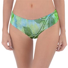 Green Leaves Background Scrapbook Reversible Classic Bikini Bottoms by Celenk