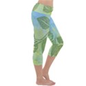 Green Leaves Background Scrapbook Capri Yoga Leggings View3