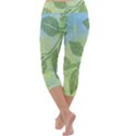 Green Leaves Background Scrapbook Capri Yoga Leggings View4