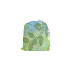 Green Leaves Background Scrapbook Drawstring Pouches (xs)  by Celenk