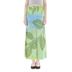 Green Leaves Background Scrapbook Full Length Maxi Skirt by Celenk