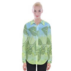 Green Leaves Background Scrapbook Womens Long Sleeve Shirt