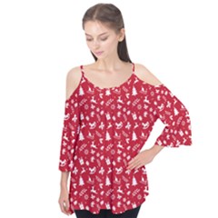 Red Christmas Pattern Flutter Tees