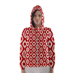 Ornate Christmas Decor Pattern Hooded Wind Breaker (women) by patternstudio