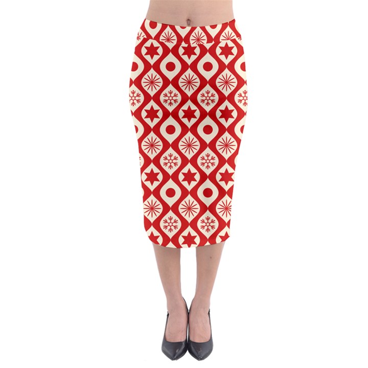 Ornate Christmas Decor Pattern Midi Pencil Skirt