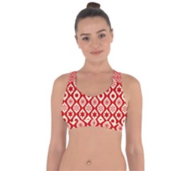 Ornate Christmas Decor Pattern Cross String Back Sports Bra by patternstudio