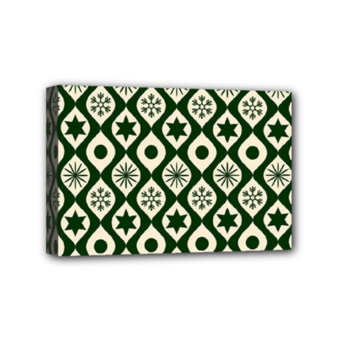 Green Ornate Christmas Pattern Mini Canvas 6  X 4 