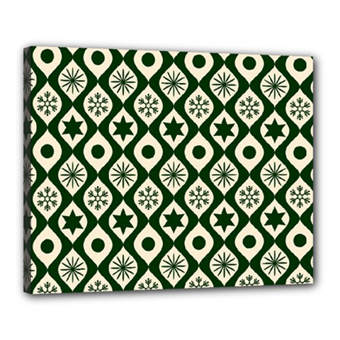 Green Ornate Christmas Pattern Canvas 20  X 16  by patternstudio