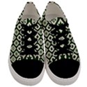 Green Ornate Christmas Pattern Men s Low Top Canvas Sneakers View1