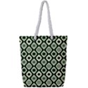 Green Ornate Christmas Pattern Full Print Rope Handle Tote (Small) View1