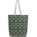 Green Ornate Christmas Pattern Full Print Rope Handle Tote (Small) View2