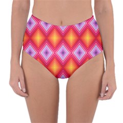 Texture Surface Orange Pink Reversible High-waist Bikini Bottoms by Celenk