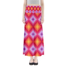 Texture Surface Orange Pink Full Length Maxi Skirt by Celenk