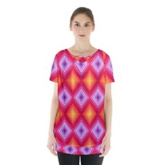 Texture Surface Orange Pink Skirt Hem Sports Top