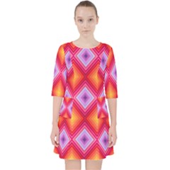 Texture Surface Orange Pink Pocket Dress