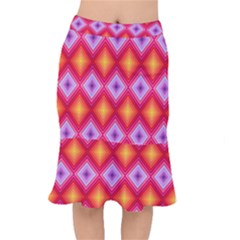 Texture Surface Orange Pink Mermaid Skirt by Celenk