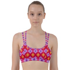 Texture Surface Orange Pink Line Them Up Sports Bra by Celenk