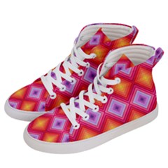 Texture Surface Orange Pink Men s Hi-top Skate Sneakers