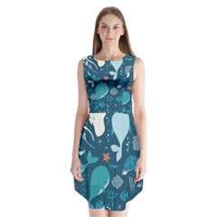 Cool Sea Life Pattern Sleeveless Chiffon Dress   by Bigfootshirtshop