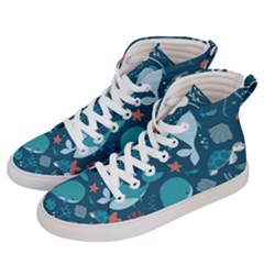 Cool Sea Life Pattern Men s Hi-top Skate Sneakers