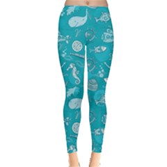 Fun Everyday Sea Life Leggings  by Bigfootshirtshop