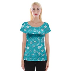 Fun Everyday Sea Life Cap Sleeve Tops by Bigfootshirtshop