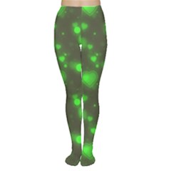 Neon Green Bubble Hearts Women s Tights by PodArtist