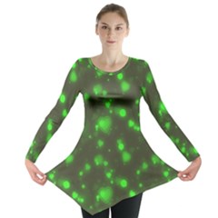 Neon Green Bubble Hearts Long Sleeve Tunic  by PodArtist