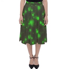 Neon Green Bubble Hearts Folding Skater Skirt