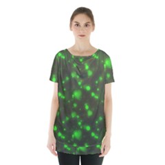 Neon Green Bubble Hearts Skirt Hem Sports Top